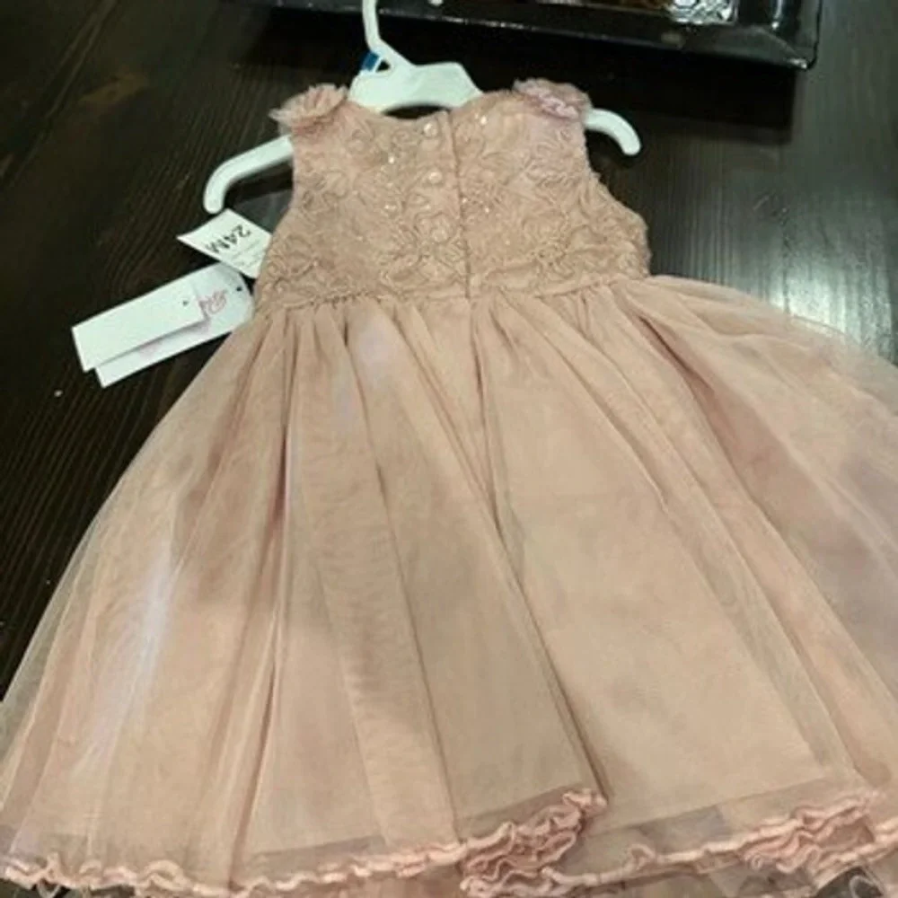 Bonnie Baby 24M Tulle Dress Pink Floral Lace Sequin NWT Special Occasion Formal